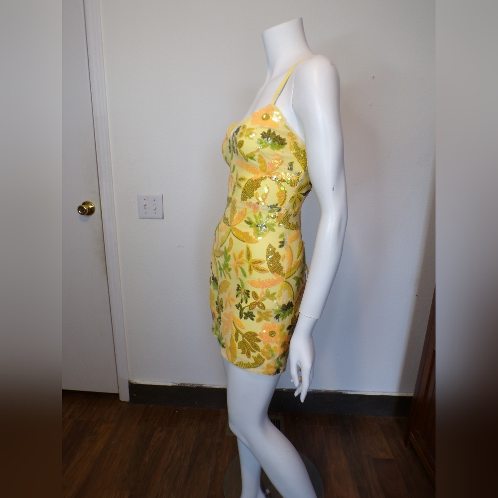Lulu's Yellow and Green Floral Mini Dress
